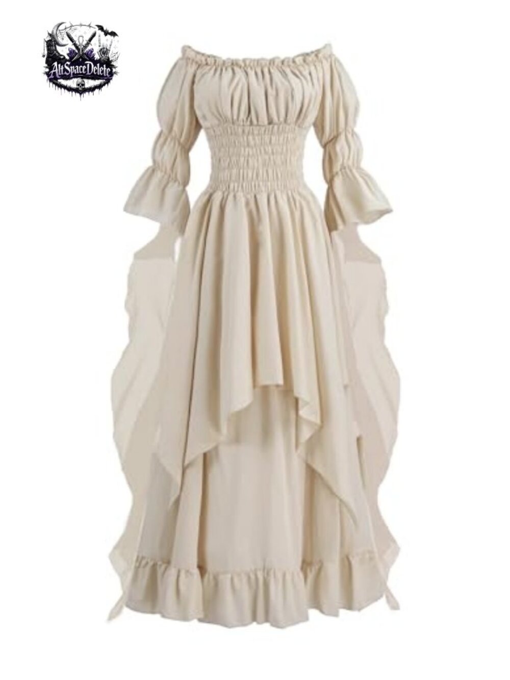 Victorian Renaissance Costume Dress Off Shoulder Gothic Witch Cosplay